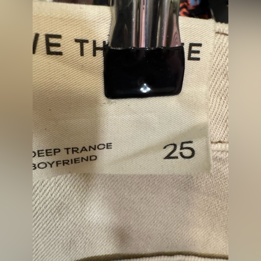 NWOT Free People We The Free Deep Trance Dropped Boyfriend Jeans casual khaki 25 - Picture 12 of 12
